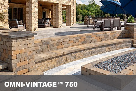 Omni-Vintage 750 Stone Cap and Coping or retaining wall