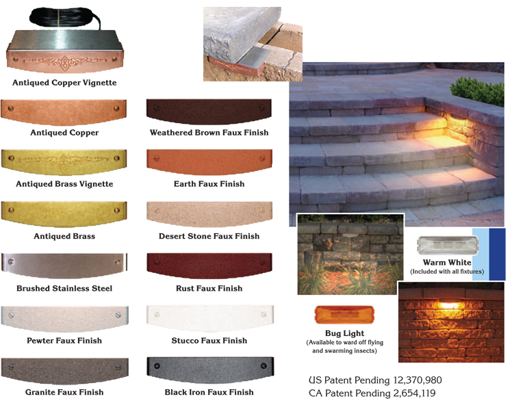 VAriety of colors for landscape wall lighting projects
